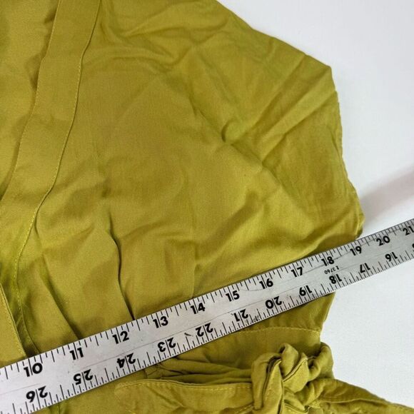 Natura Midi Dress Womens Large Green Tencel Button Down V Neck Short Sleeve Sun - Picture 5 of 9